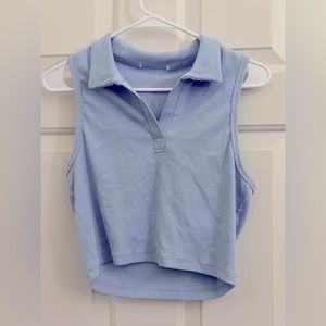 NWOT Collared Cropped Tank Top